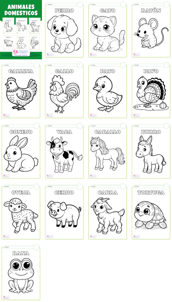 Coloreo Animales Domesticos