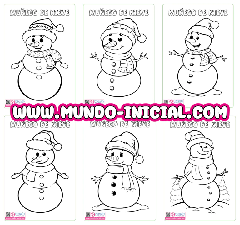 Muñecos de nieve navideño para colorear