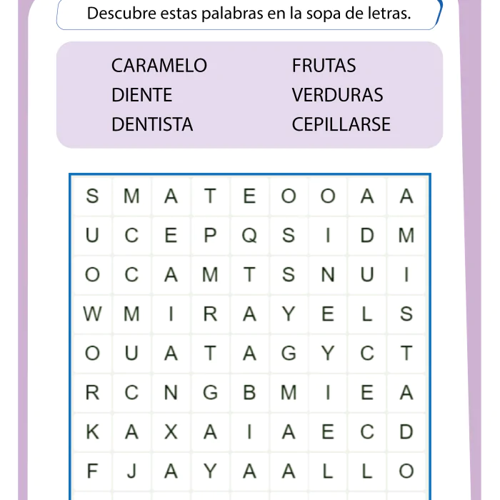 Actividades Sopa de Letras