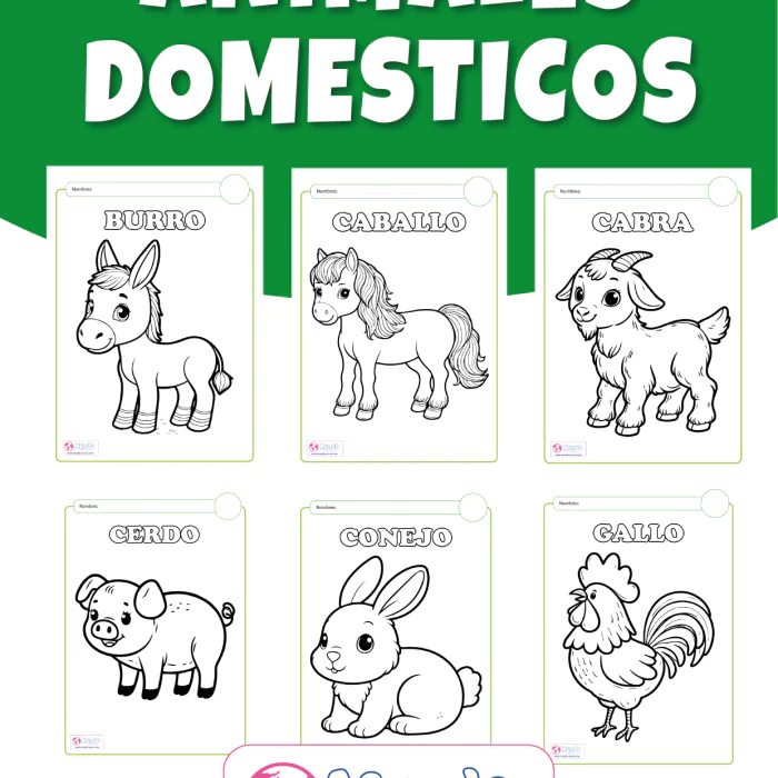 Coloreo Animales Domesticos Portada